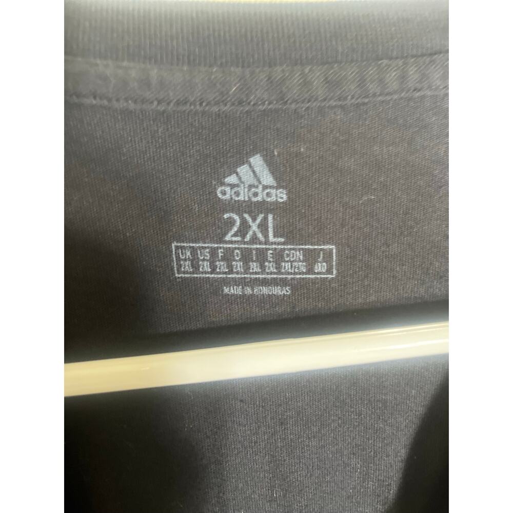 Adidas XXL black mens T-Shirt w/gold design-used good condition - Picture 2 of 3